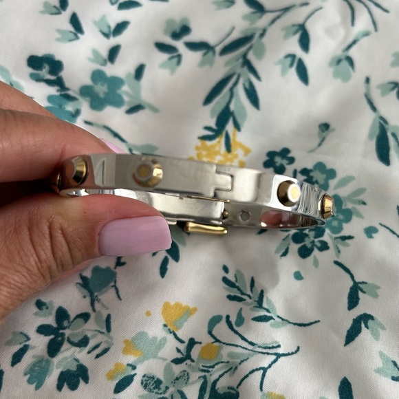 MICHAEL KORS • Gold/Silver Belt Bangle Bracelet • - Picture 5 of 9